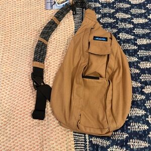 NWT Kavu Tan Crossbody Bag with Black Strap Sold at Free People